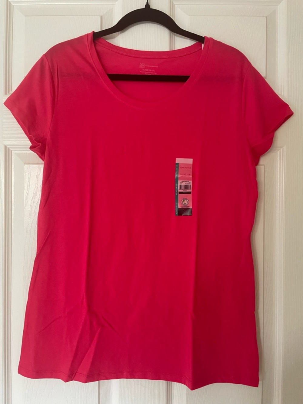 No Boundaries Pink Cotton Blend Tee | Bright Crew Neck Short Sleeve Top